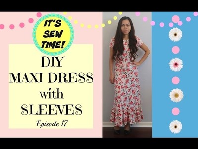 THE EASIEST  DIY MAXI DRESS WITH SLEEVES