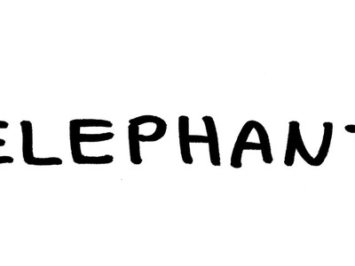 Very Easy! How to Turn Word ELEPHANT into a Cartoon ELEPHANT. Art on Paper for Kids.