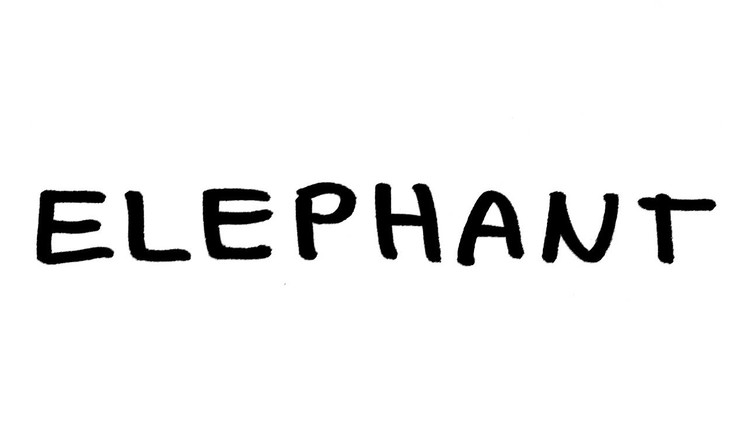 Very Easy! How to Turn Word ELEPHANT into a Cartoon ELEPHANT. Art on Paper for Kids.