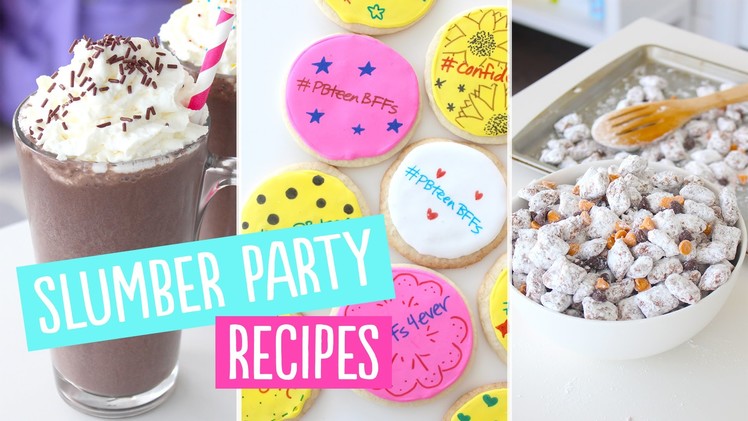 3 SLUMBER PARTY RECIPES | PUPPY CHOW, FROZEN HOT CHOCOLATE & HASHTAG COOKIES