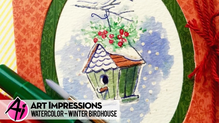 Ai Watercolor – Winter Birdhouse