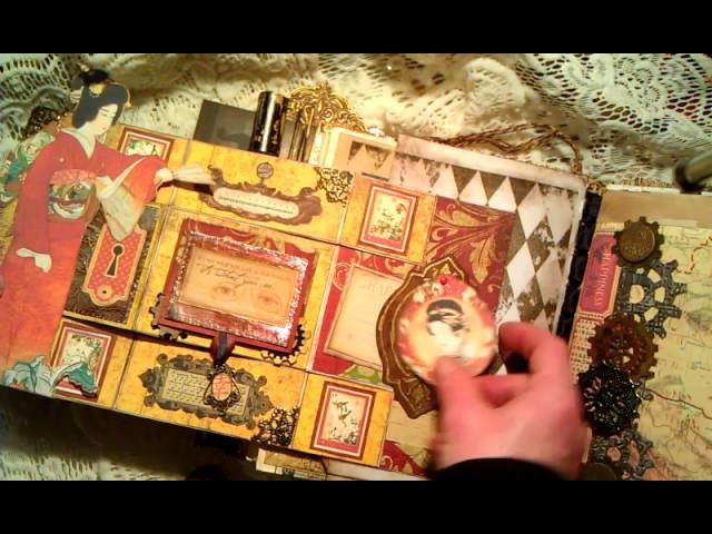 Asian. Chinese Steampunk Travel Junk Journal with Graphic 45 Bird Song paper
