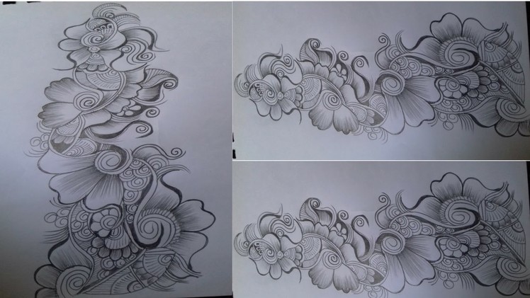 Beautiful Flower Mehndi Design with Pencil on Paper| Mehndi Designing Tutorial