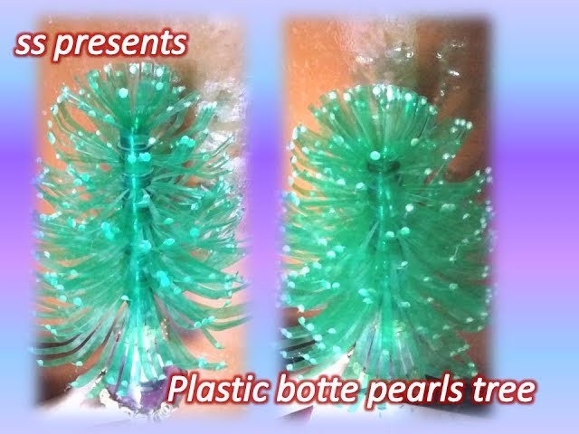 Best out of the waste.Plastic bottle pearls show piece.bottle pearls tree