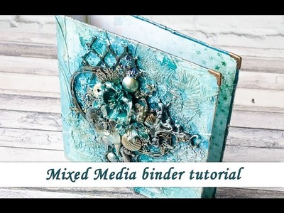 Binder from scratch with mixed media cover. Mixed Media Place store DT. Tutorial by Ola Khomenok