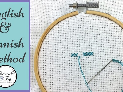 Cross stitch techniques: English method and Danish method