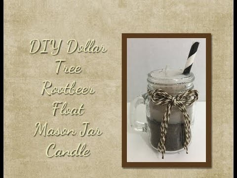 DIY Dollar Tree Rootbeer Float Candle