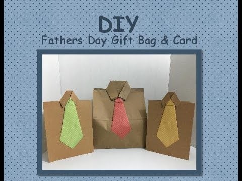 DIY Fathers Day matching card and gift bag