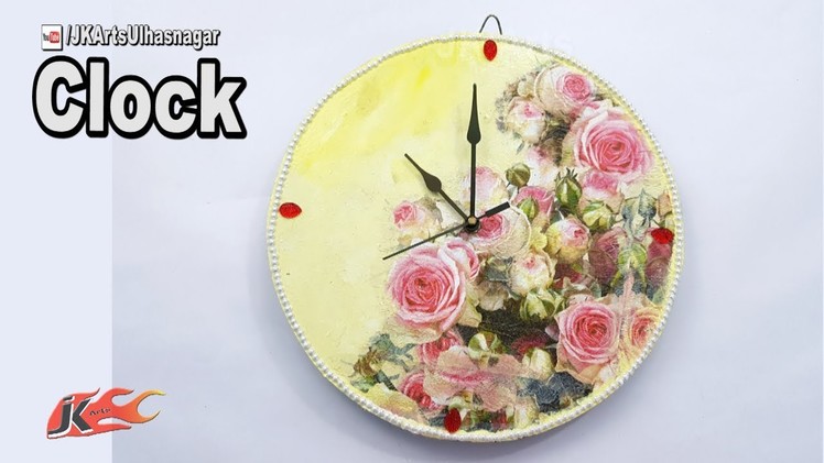 DIY Wall Clock in Decoupage Technique | JK Arts 1235