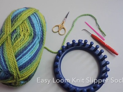 Easy Loom Knit Slipper Socks