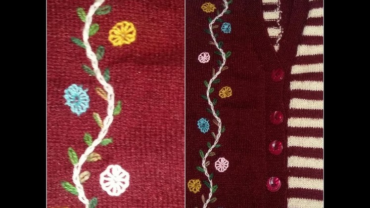 Embroidery cardigan design in hindi