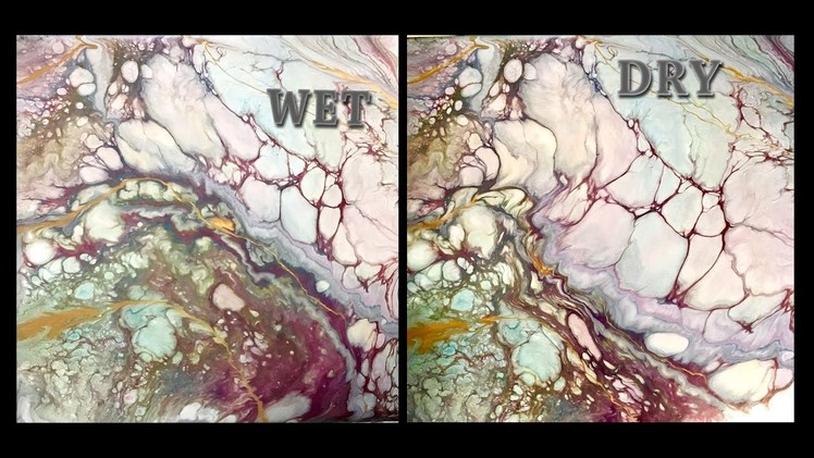 Fluid Acrylic Painting Technique- Dirty Pour Flip Cup Hidden Treasure Primary Colors with Big Cells