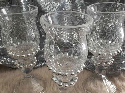Glass Beaded Candle Holder Trio Set
