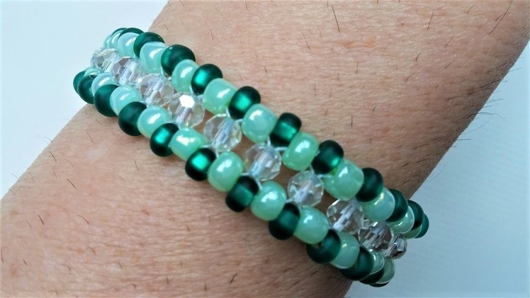 Go Green Bracelet 6. Easy beaded bracelet pattern