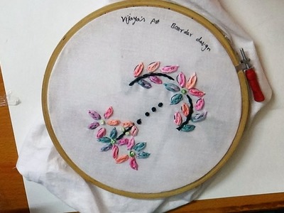 Hand Embroidery  - Beautiful border design with oyster stitch