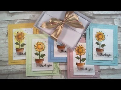 Happy Friday Series. Using Whats In Our Stash. 5 Thank You Cards with Gift Box. C&CT
