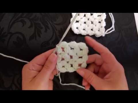 How to crochet my flower squares using the double crochet cluster stitch