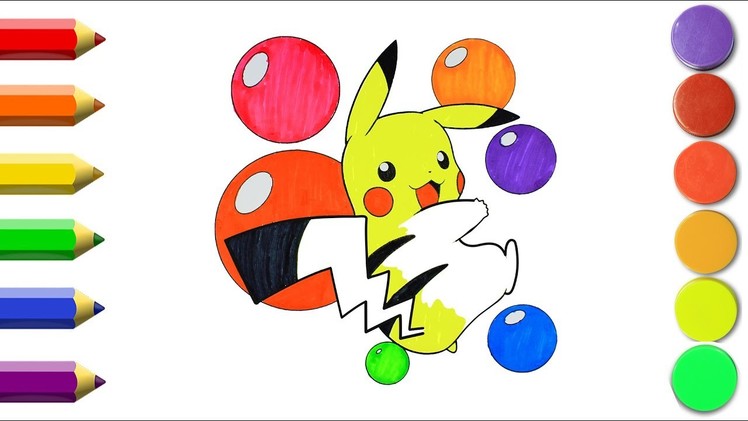How to draw Pokemon Pikachu Coloring Pages | Kids Song Drawing | Coloring Pokemon for Kids