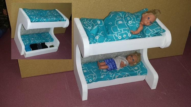 How to make a Doll Double Bed with Drawer