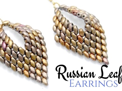 How to make a Russian Leaf Earrings - Miniduo DIY Beading Ideas -