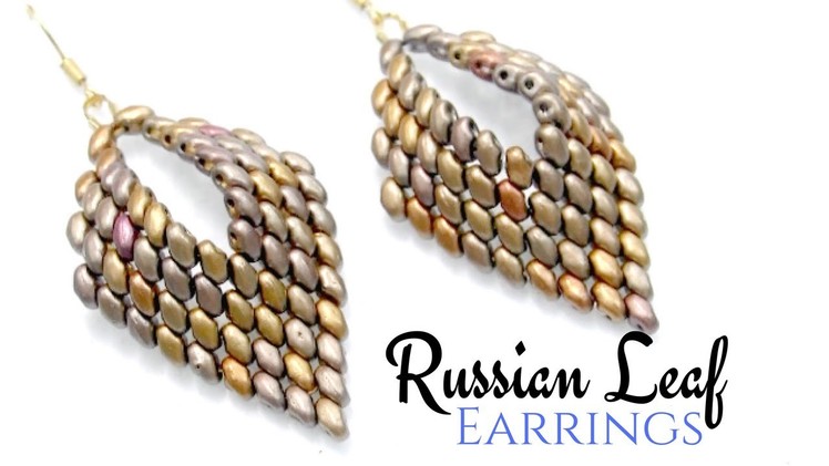 How to make a Russian Leaf Earrings - Miniduo DIY Beading Ideas -