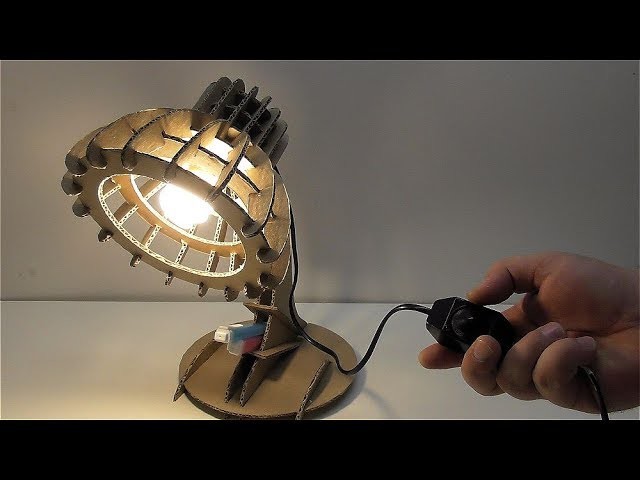 How to make a table lamp out of cardboard at home
