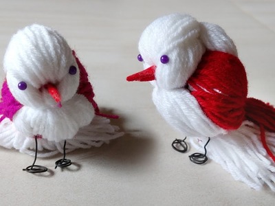 How to make cute bird crafts. Ganesh festival decoration crafts. woolen bird. diy crafts tutorial