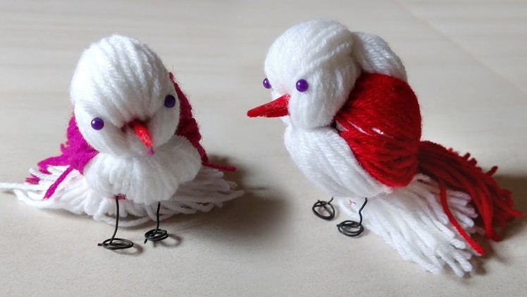 How to make cute bird crafts. Ganesh festival decoration crafts. woolen bird. diy crafts tutorial