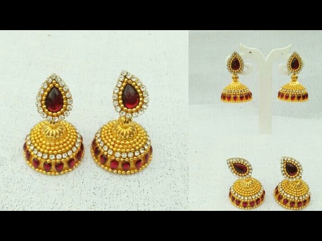 How To Make Designer Silk Thread Earrings. How To Make Bridal Jhumkhas. Jewellery Making. DIY