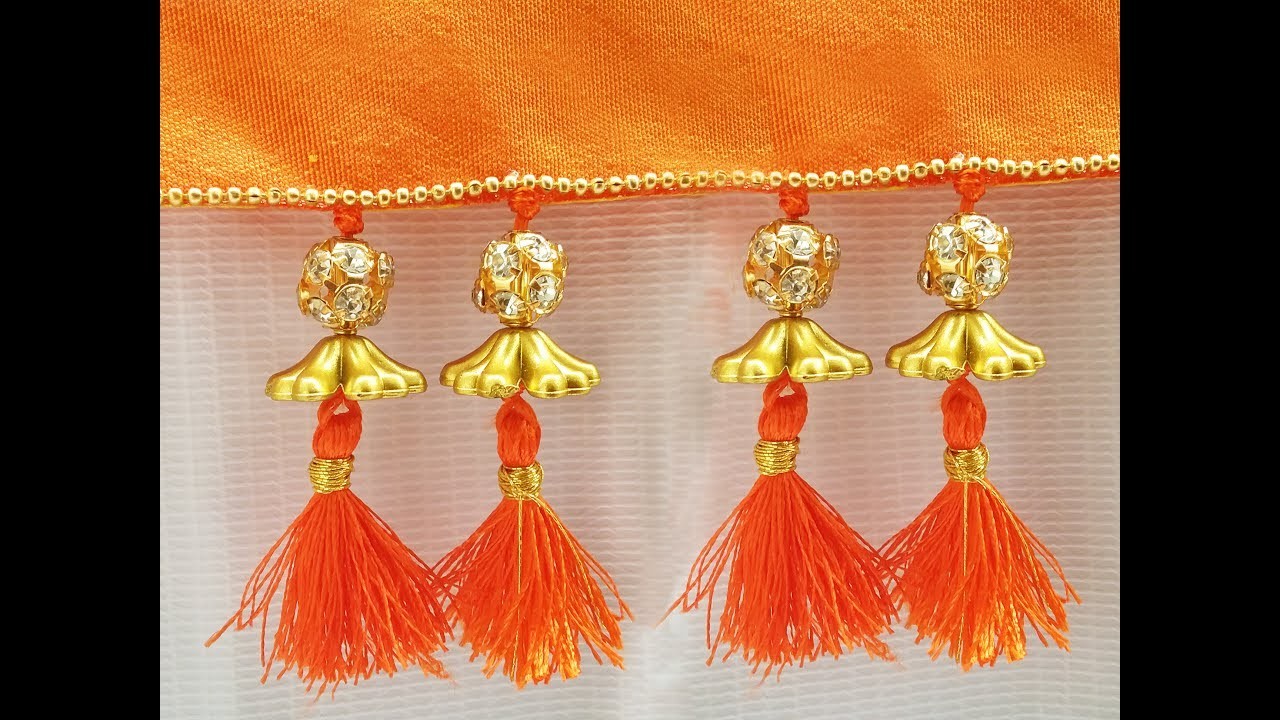 How to make saree kuchu easily at home l DIY silk thread saree tassels, kuchchu ,kuchu design # 28