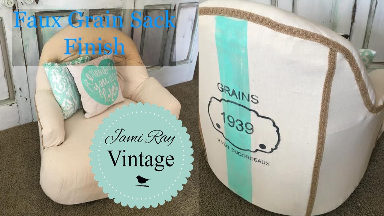 How to paint a faux grain sack with Chalk Paint.