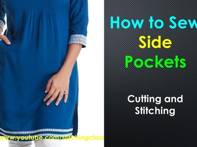 How to Sew Side Pocket in Kurti. Kameez, Side Pocket Cutting and Stitching