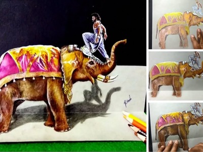 Hyper Realistic Drawing Of Bahubali Scene ( Time Lapse ) - 3D Art 4 You
