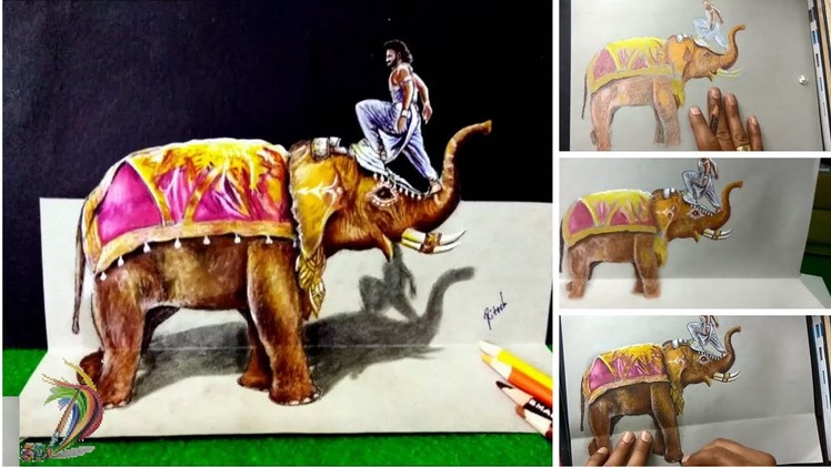 Hyper Realistic Drawing Of Bahubali Scene ( Time Lapse ) - 3D Art 4 You