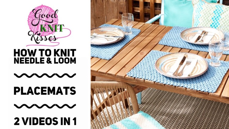 Knit or Loom Knit Placemat | Easy Life Knit Placemat pattern by Yarnspirations