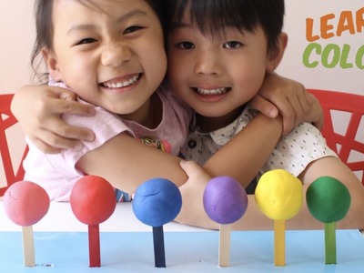 Learn Colors and Numbers with Play Doh Lollipop Candy for Children, Toddlers and Baby, Big lollipops