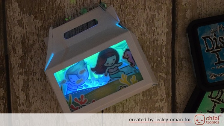 Light Up Underwater Mermaid 3D Box - ft Chibitronics and Lawn Fawn