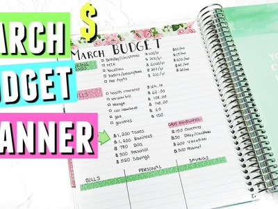 March Budget Planner Setup, March Monthly Budget PWM Setup 2017 March Budget Planner Setup
