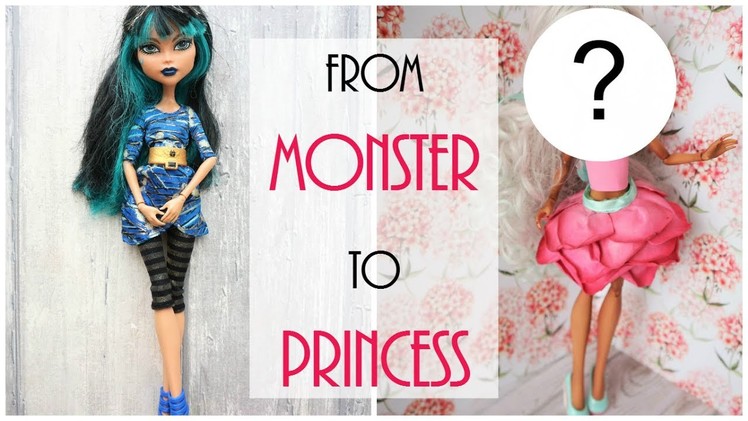 Monster High Doll Repaint - From Monster to Flower Princess - How to Easy DIY Tutorial, Custom BJD