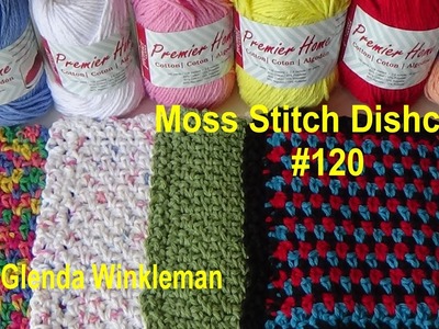 Moss Stitch Dishcloth with Chain Lace Border (Free Pattern at end of video)