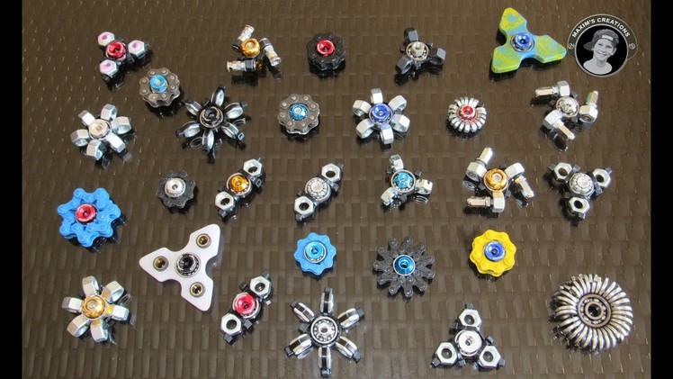 My Home Made Fidget Spinner Collection Review and Spin Test - DIY Spinners