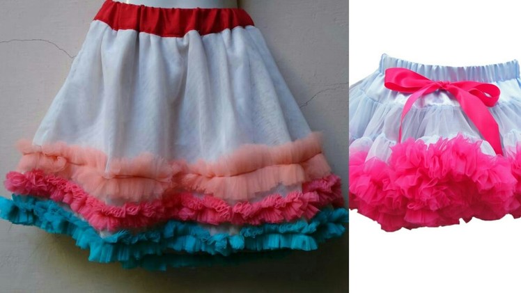 Net skirt cutting and stitching| how to make beautiful baby skirt from old net