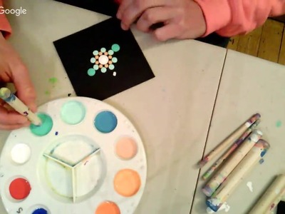 Orange & Turquoise Dot Mandala Painting