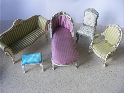 Painting and Upholstering dolls house furniture