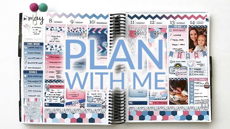 Plan With Me | Erin Condren Life Planner | Scribble Prints Co. Pink Geometric