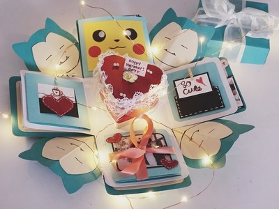 Pokemon Snorlax X Pikachu Exploding Box Card