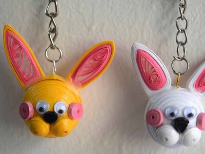 Quilled Bunny. DIY Key Chain. Easter Bunny Key Chain