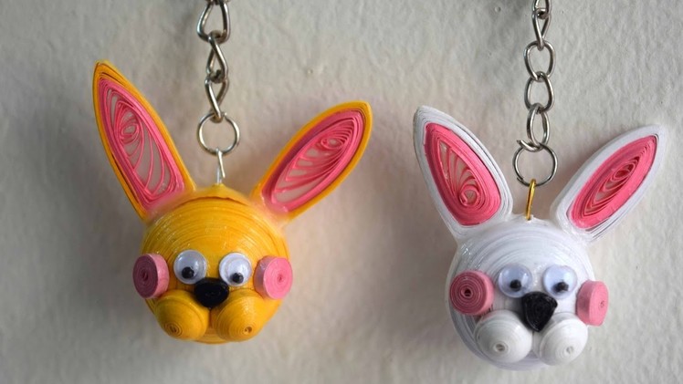 Quilled Bunny. DIY Key Chain. Easter Bunny Key Chain