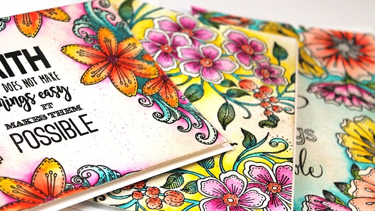 Relaxing Coloring with Penny Black Stamps and Watercolor Pencils