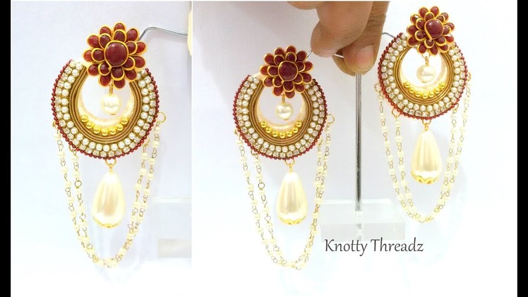 Silk Thread Jewellery | Making of Designer Silk Thread Chandbali  Earrings | www.knottythreadz.com